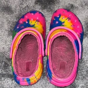 Tie Dye Crocs W/ Fur
